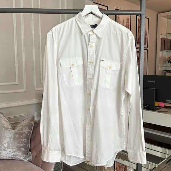 POLO RALPH LAUREN MEN WHITE SHIRT BEACH TWILL SIZE XL - Picture 7 of 17